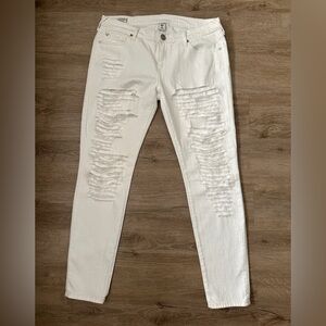 True Religion Women's Casey Low Rise Super Skinny Distressed Jeans Size 30 X 29